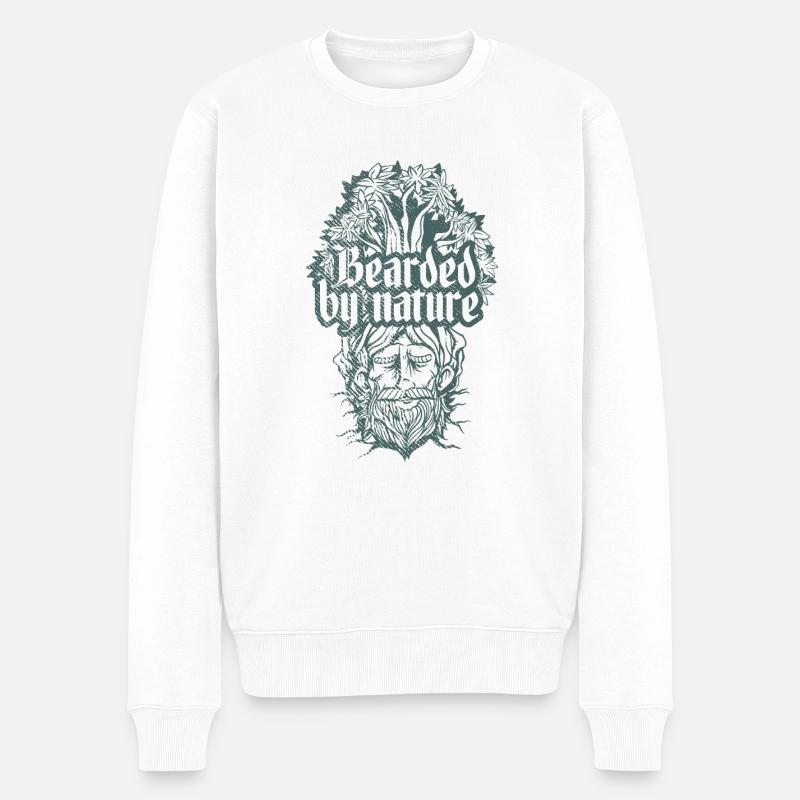 Bart - Männer Premium Bio Pullover - Weiß