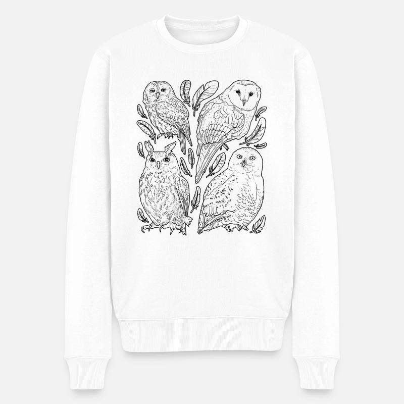 Hiboux - Pull Premium bio Homme - blanc