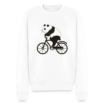 Fahrrad Panda - Männer Premium Bio Pullover - Weiß - Vorne - Thijin (182cm)