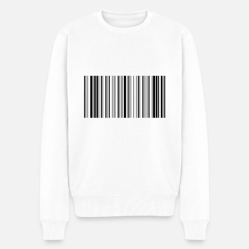 Barcode scancode scanner scanning strokes gift - Men's Premium Organic Jumper - white