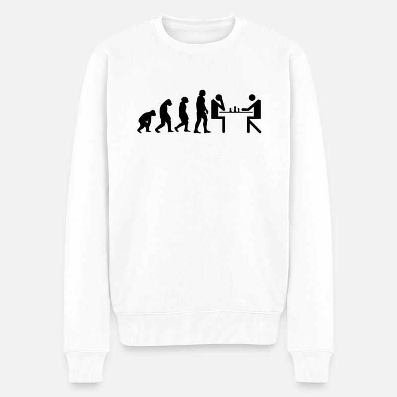 Evolution chess checkerboard checkmate shirt - Men's Premium Organic Jumper - white