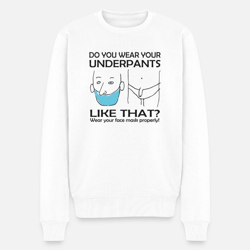 Lustiger Corona Spruch - Männer Premium Bio Pullover - Weiß