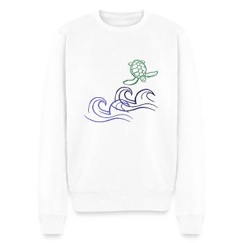 Schildkröte - Männer Premium Bio Pullover - Weiß - Vorne - Thijin (182cm)