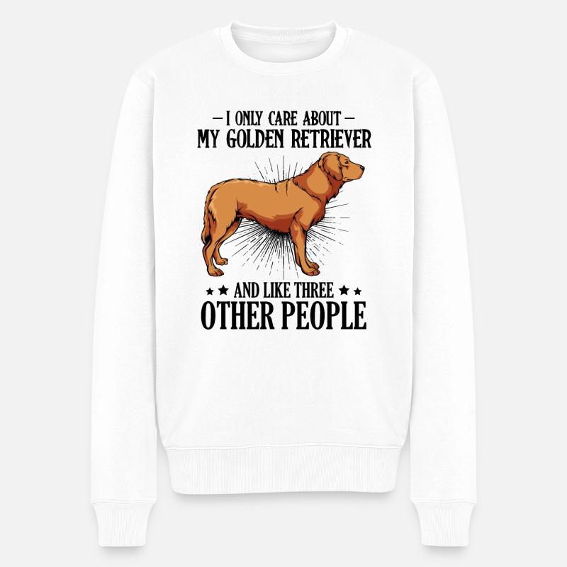 Golden Retriever - Männer Premium Bio Pullover - Weiß