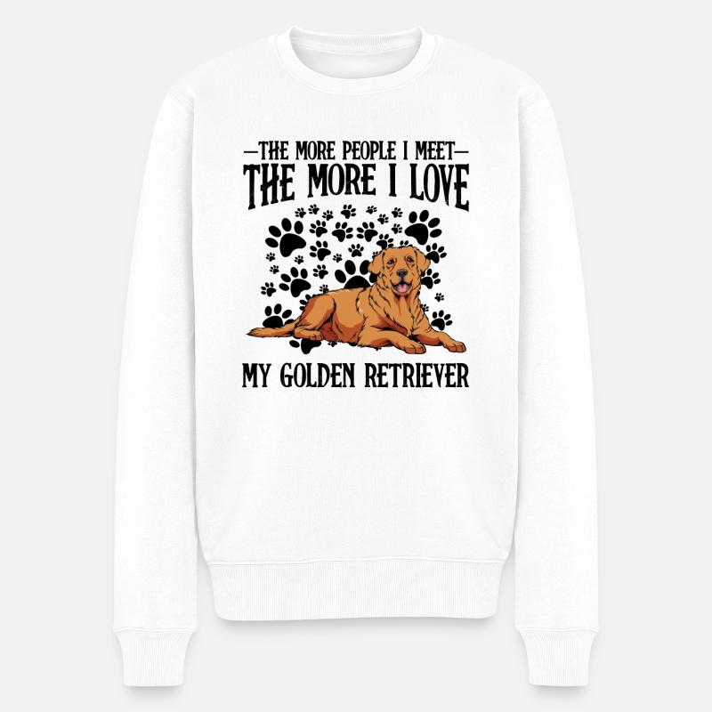 Golden Retriever - Männer Premium Bio Pullover - Weiß