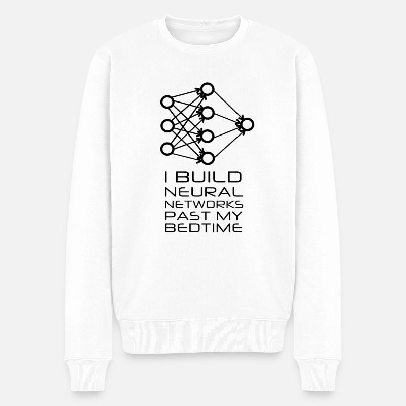 Réseau neuronal - Machine Learning - Pull Premium bio Homme - blanc