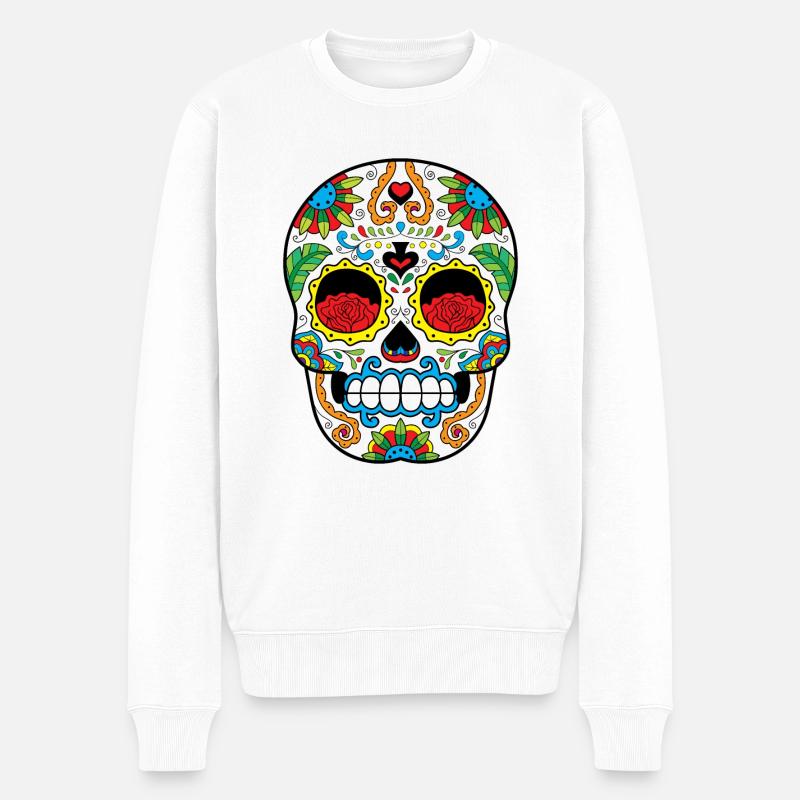 Crâne de sucre - Pull Premium bio Homme - blanc