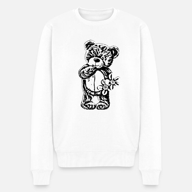 Teddybär - Männer Premium Bio Pullover - Weiß