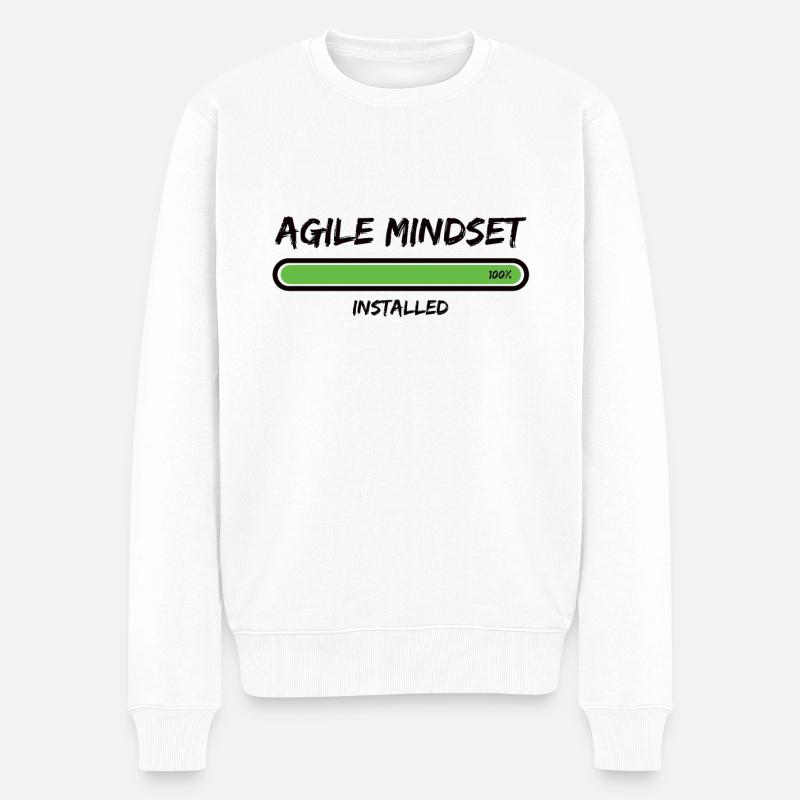 Scrum Agile Mindset Installed Projektmanagement - Männer Premium Bio Pullover - Weiß