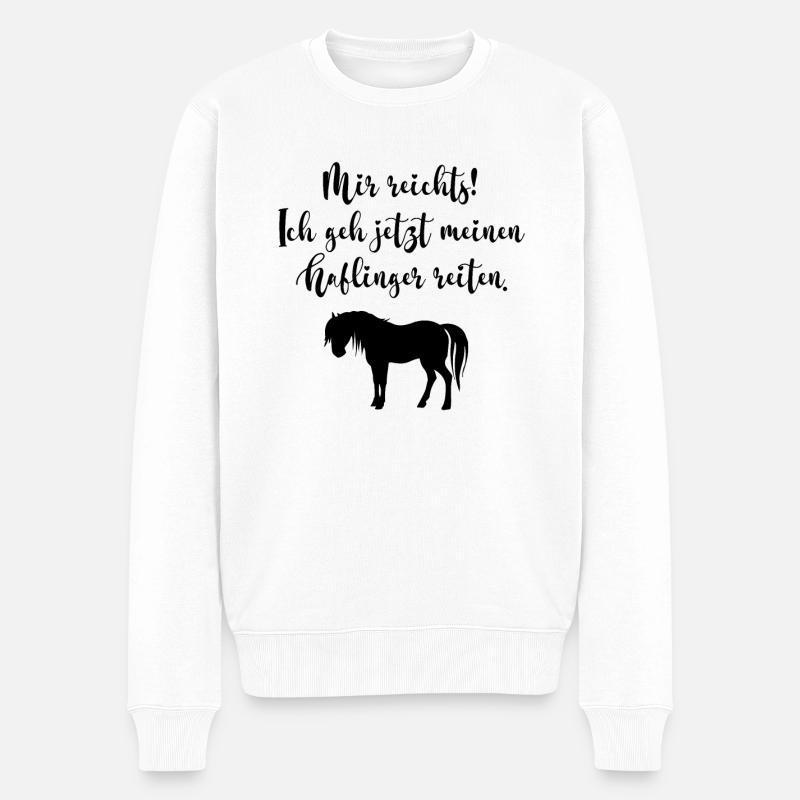 Mir reichts ich geh meinen Haflinger reiten - Männer Premium Bio Pullover - Weiß