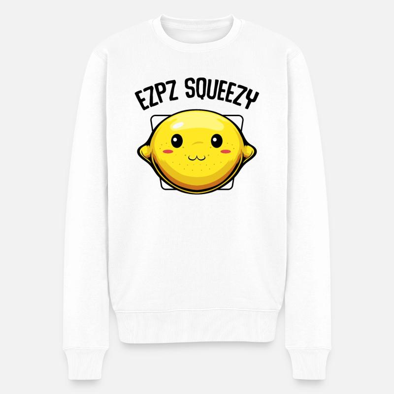 Zitrone Frucht - Männer Premium Bio Pullover - Weiß