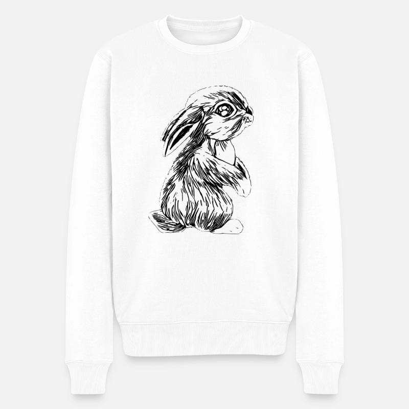 Kaninchen - Männer Premium Bio Pullover - Weiß