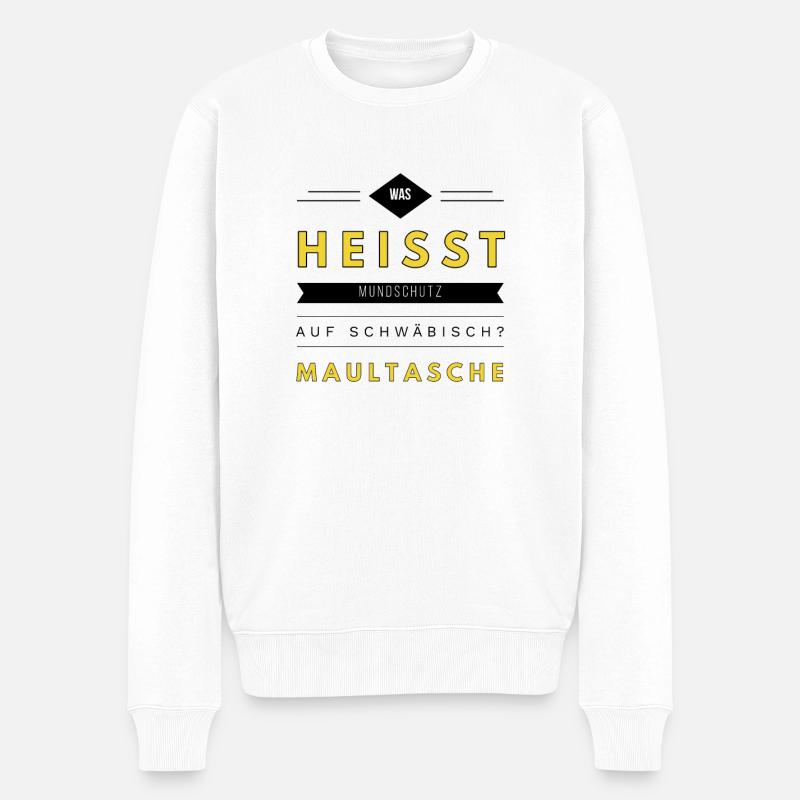 Maultasche Mundschutz - Männer Premium Bio Pullover - Weiß