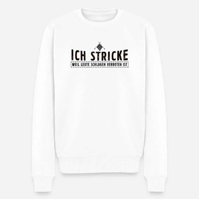 Stricken - Männer Premium Bio Pullover - Weiß
