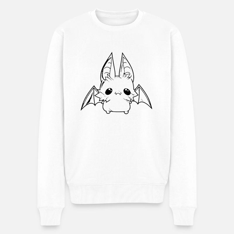 Fledermaus - Männer Premium Bio Pullover - Weiß