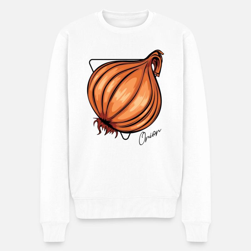 Zwiebel Zwiebeln - Männer Premium Bio Pullover - Weiß
