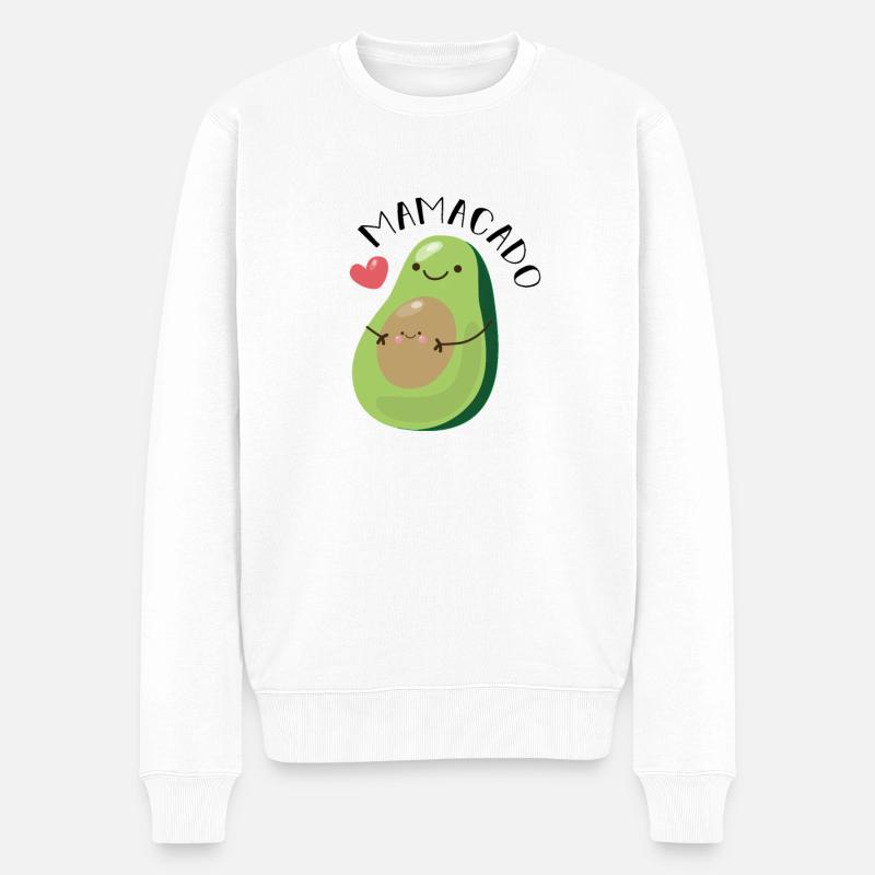 Mama 2021 Baby Schwanger Sohn Tochter Mamacado - Männer Premium Bio Pullover - Weiß