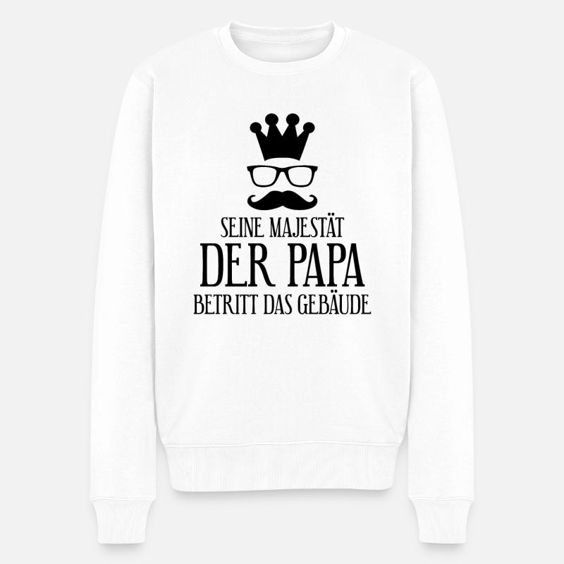 Papa - Männer Premium Bio Pullover - Weiß