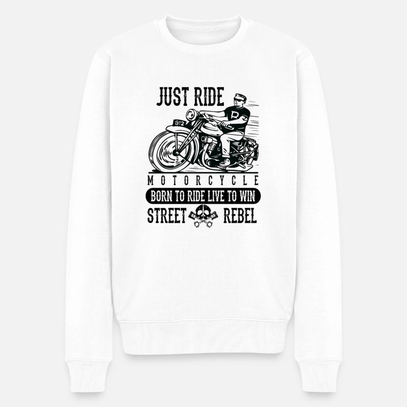 Just ride - Männer Premium Bio Pullover - Weiß