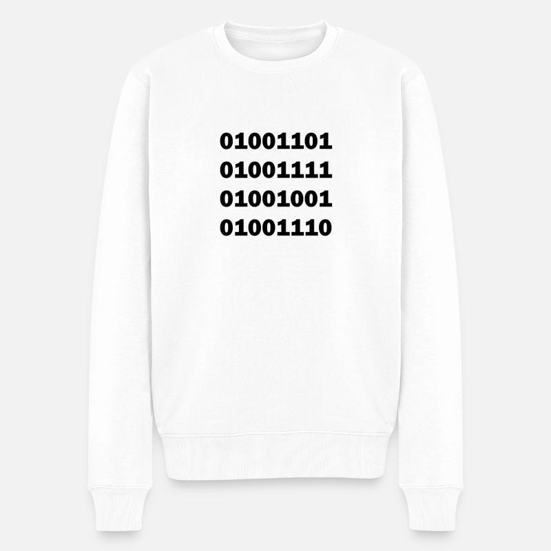 Binary code MOIN - Men's Premium Organic Jumper - white