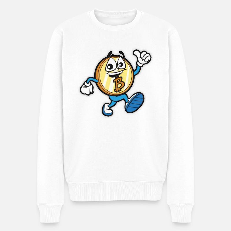 Bitcoin drôle - Pull Premium bio Homme - blanc