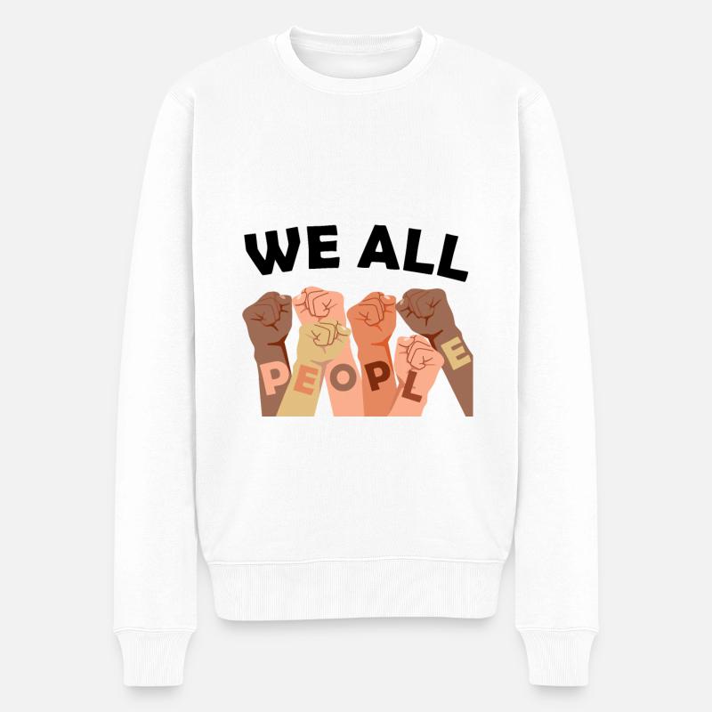 Contre le racisme, tout le monde est le même - Pull Premium bio Homme - blanc