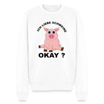Schweine - Männer Premium Bio Pullover - Weiß - Vorne - Thijin (182cm)