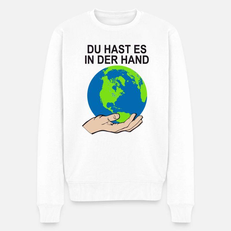 Klimaschutz Bewegung Klimawandel Spruch Klima - Männer Premium Bio Pullover - Weiß