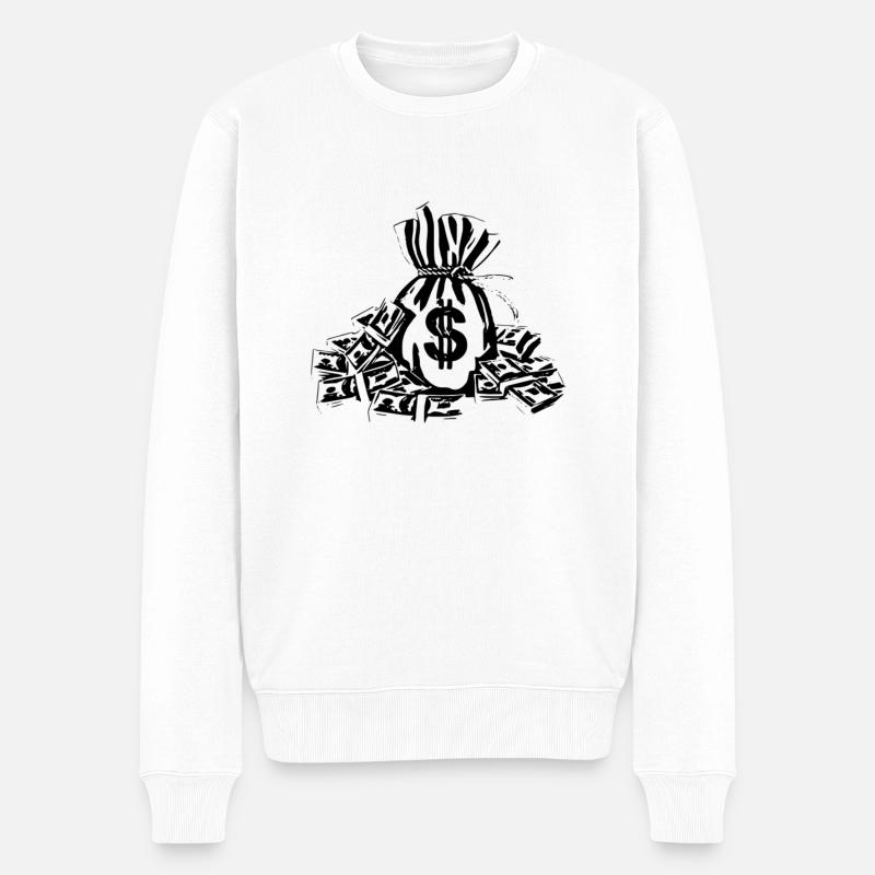 Geld - Männer Premium Bio Pullover - Weiß