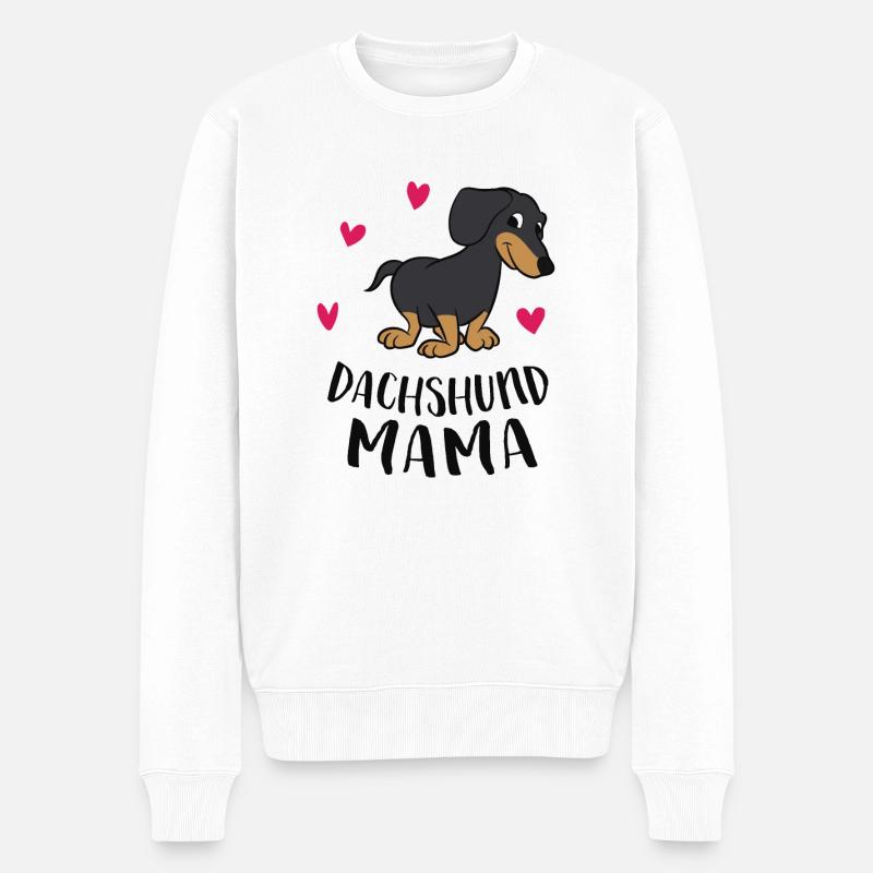 Coole Dachshund Mutter Dachshund Mama - Männer Premium Bio Pullover - Weiß