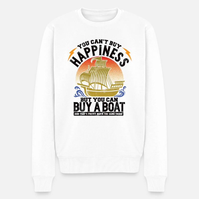 Bateau - capitaine - propriétaire de bateau - Pull Premium bio Homme - blanc