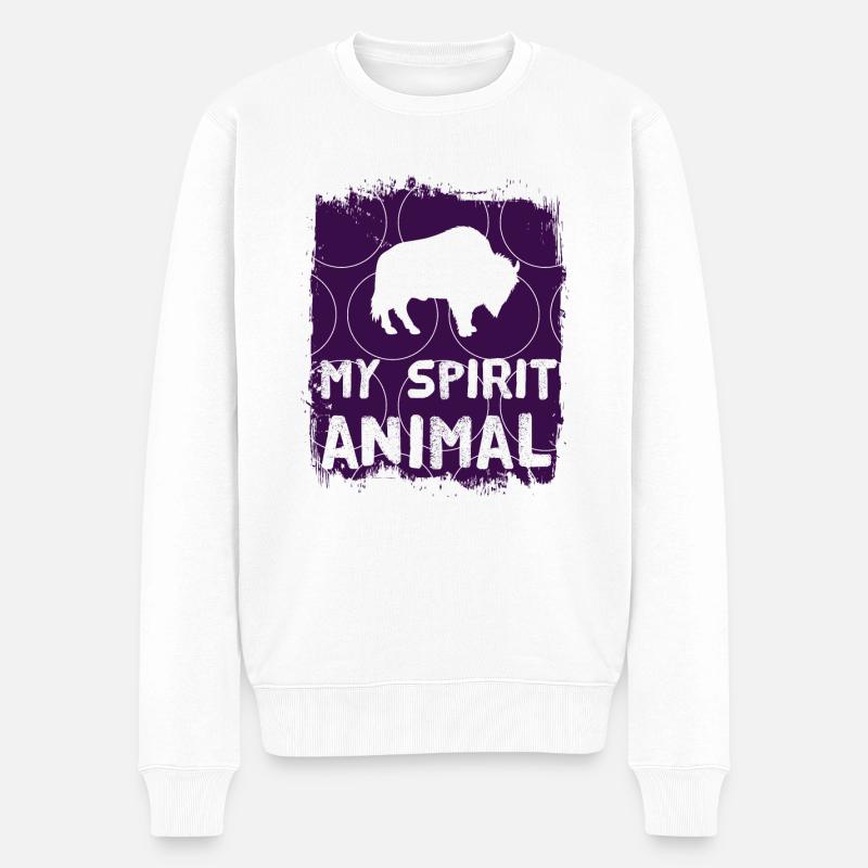 bison - Pull Premium bio Homme - blanc