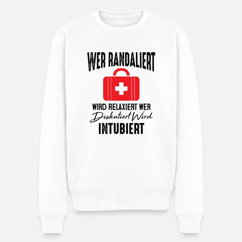 Krankenschwester Geschenk - Männer Premium Bio Pullover - Weiß