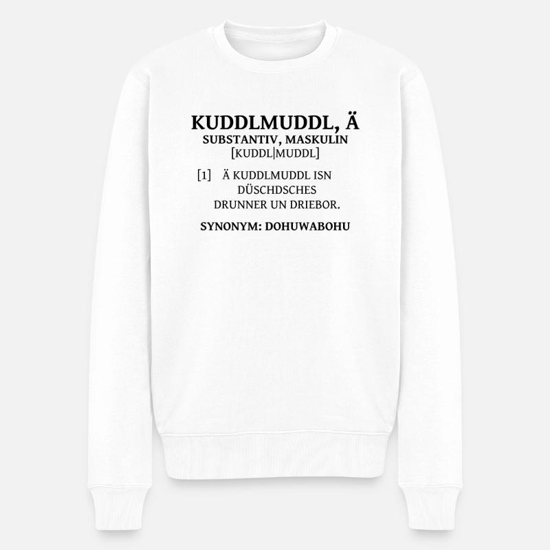 Kuddelmuddel sächsisches Wörterbuch sächsisch - Männer Premium Bio Pullover - Weiß