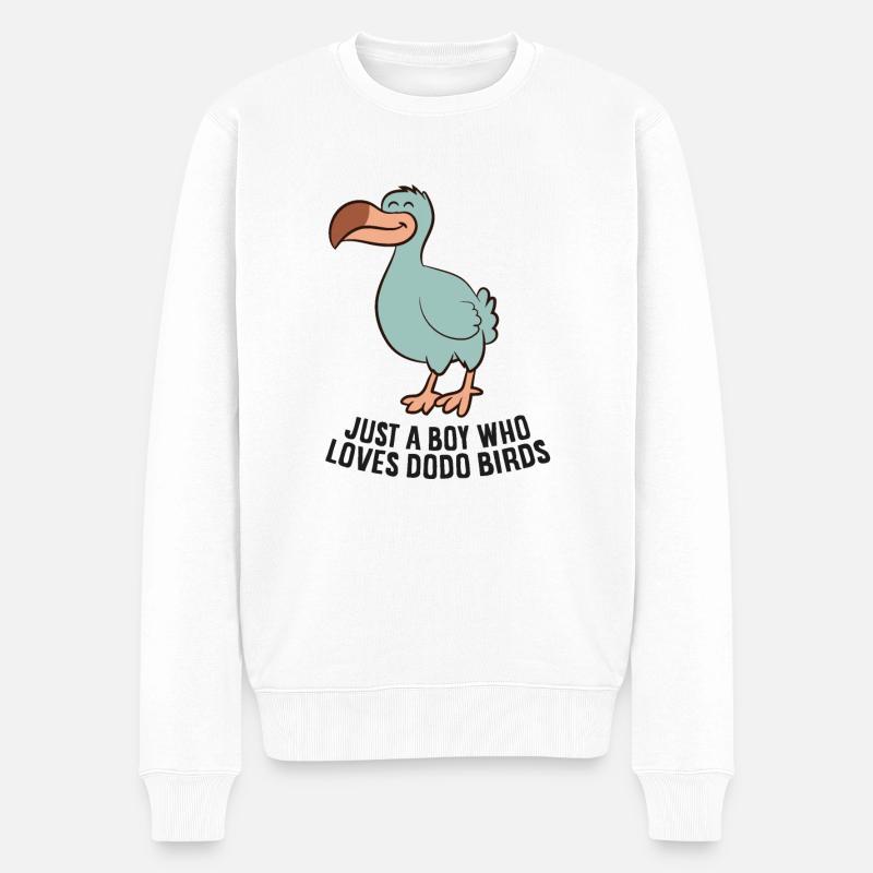 Nur ein Junge, der Dodovögel liebt - Männer Premium Bio Pullover - Weiß