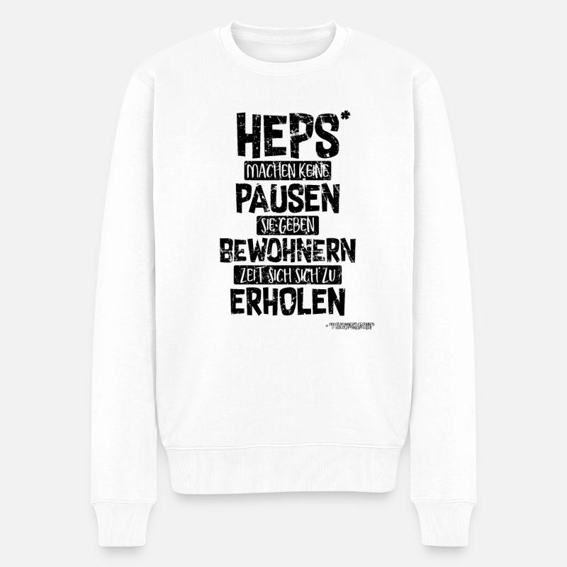 Soziale Arbeit keine Pausen Heilerziehungspfleger - Männer Premium Bio Pullover - Weiß