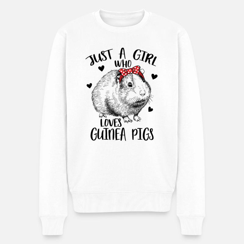 Nur ein Mädchen, das Meerschweinchen liebt - Männer Premium Bio Pullover - Weiß
