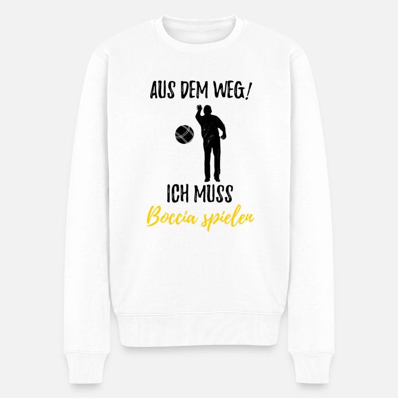 Boule Petanque Boccia Boules - Männer Premium Bio Pullover - Weiß