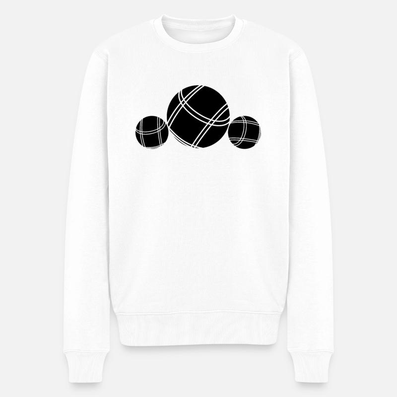 Boule Petanque Boccia Boules - Männer Premium Bio Pullover - Weiß