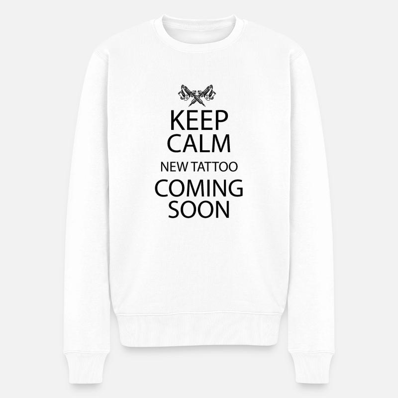 Tattoo Maschine - Männer Premium Bio Pullover - Weiß