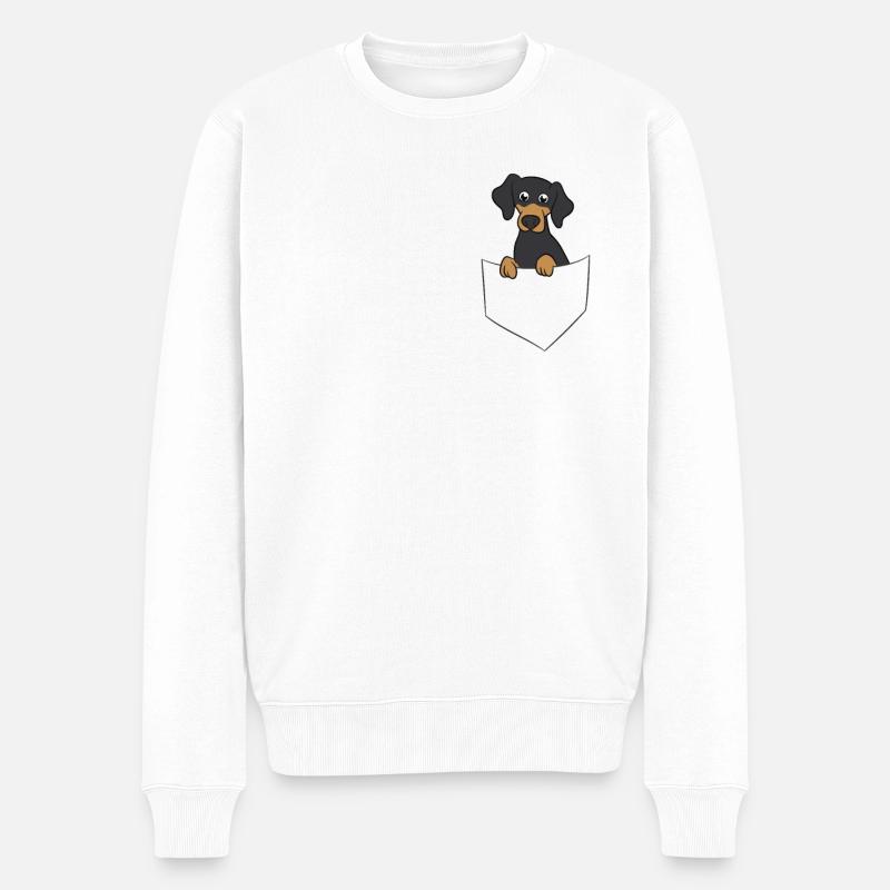 Mignon teckel dans le sac - Pull Premium bio Homme - blanc