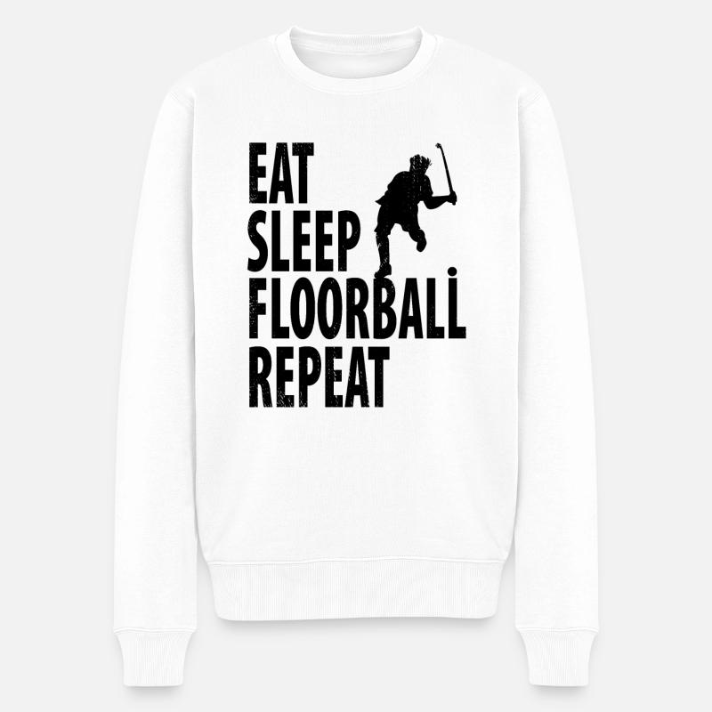 Floorball - Pull Premium bio Homme - blanc