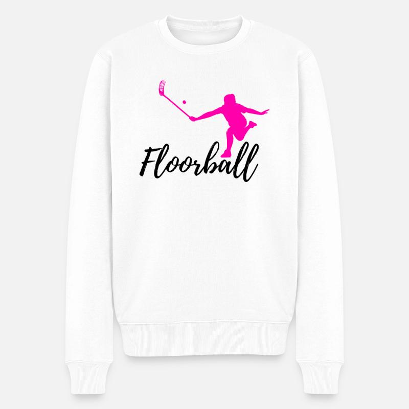 Floorball - Männer Premium Bio Pullover - Weiß