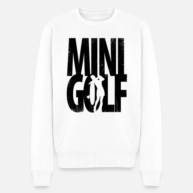 MINIGOLFE MINIGOLFER MINIGOLFERIN - Männer Premium Bio Pullover - Weiß