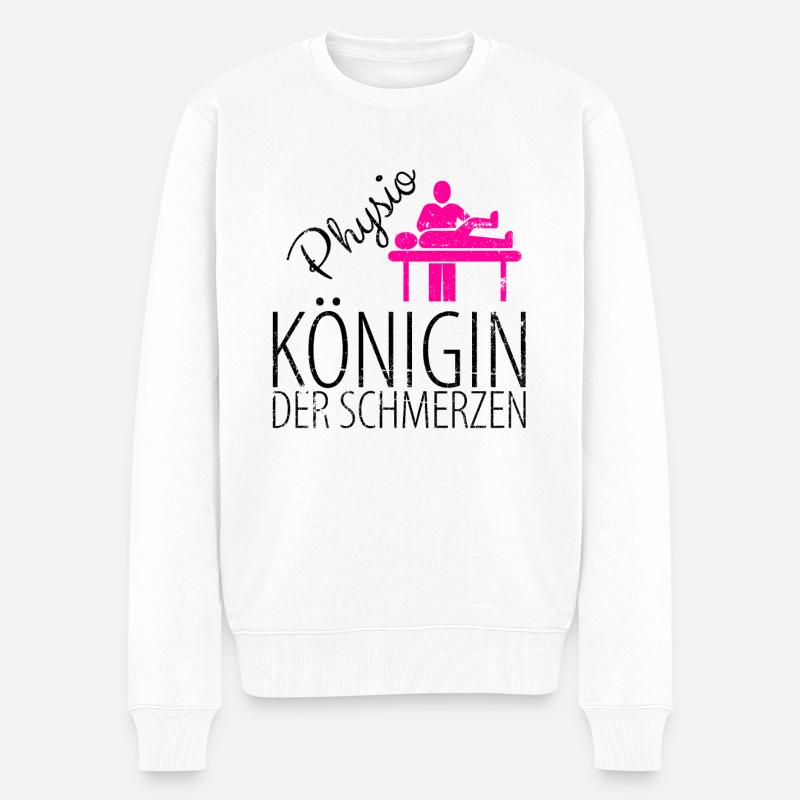 Physiotherapeut Humorvoll Geschenk Spruch Lustig - Männer Premium Bio Pullover - Weiß