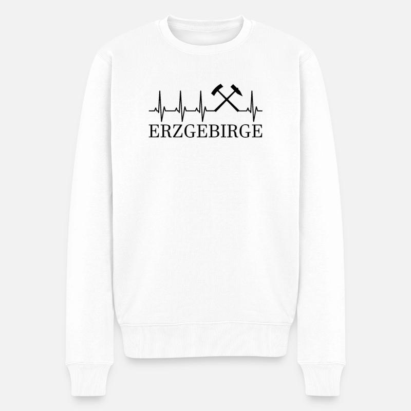 Erzgebirge EKG Schlägel und Eisen Erzgebirgler - Männer Premium Bio Pullover - Weiß