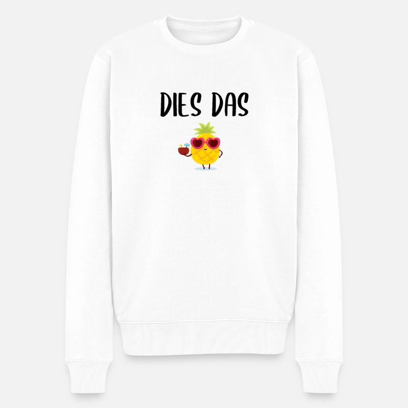 dies das Ananas Lustiger Spruch - Männer Premium Bio Pullover - Weiß