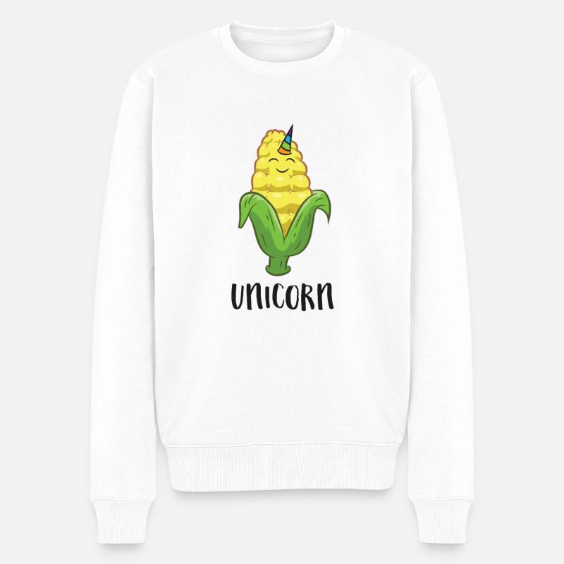 Funny Uni Corn Unicorn Corn Lovers Corn Farmer - Men's Premium Organic Jumper - white