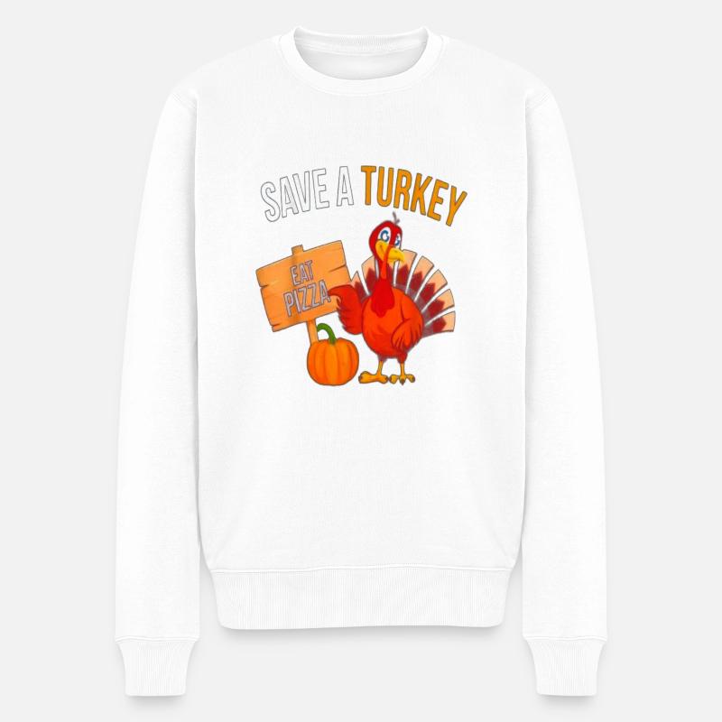 Dinde de Thanksgiving - Pull Premium bio Homme - blanc