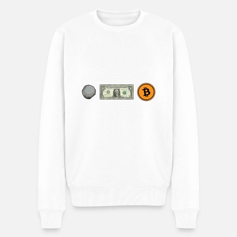 Bitcoin Evolution - Männer Premium Bio Pullover - Weiß